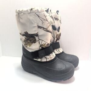 Kamik Waterbug White Camo Waterproof Snow Boots Big Boy's Size 6